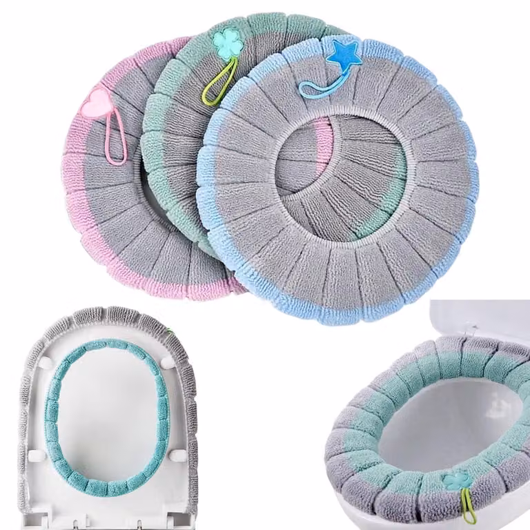 Cuscini per wc con maniglia, confezione da 4, imbottitura più spessa, per il bagno