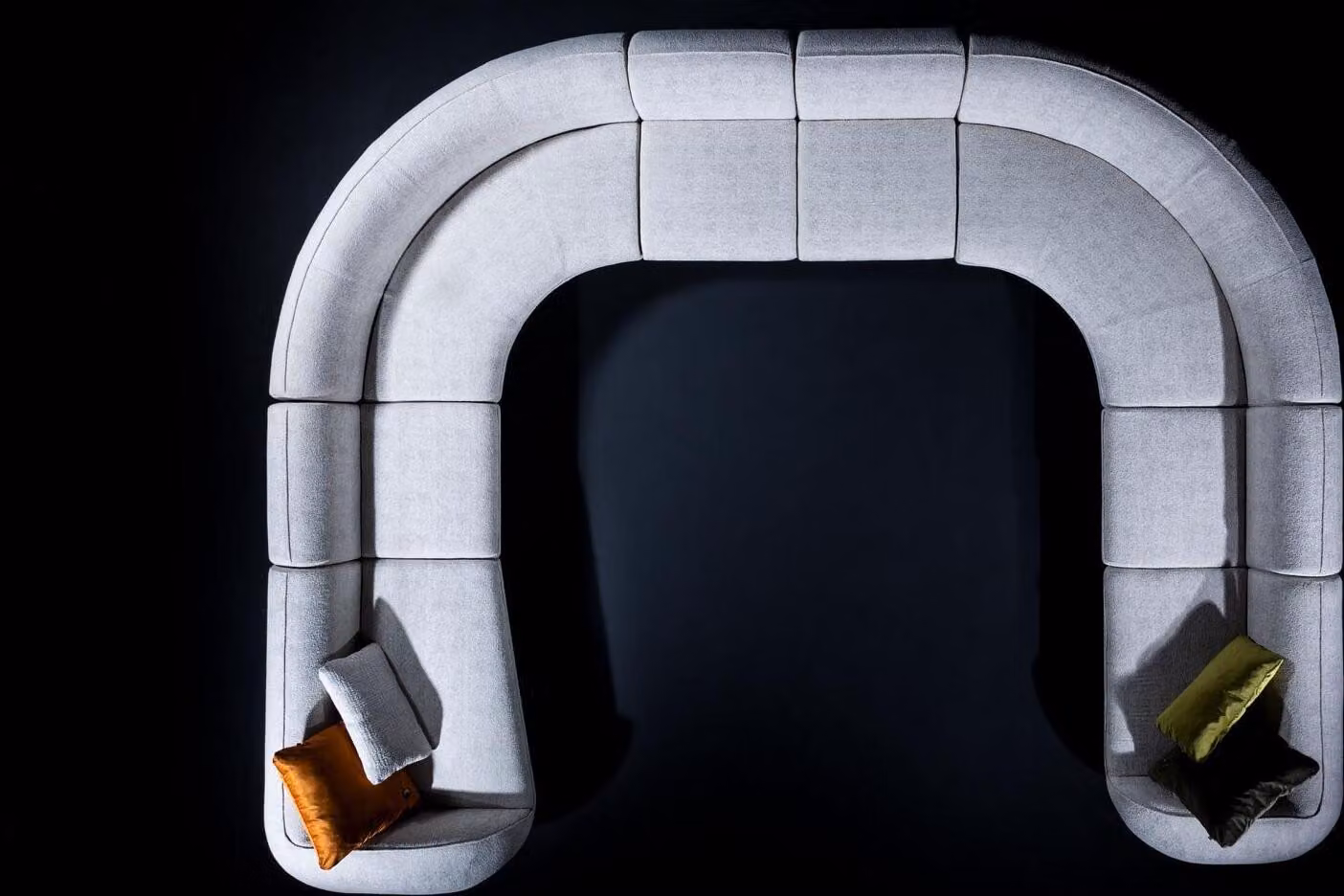Sofa U-Form Luxus Wohnzimmer Design Modern Textil Wohnlandschaft Couch