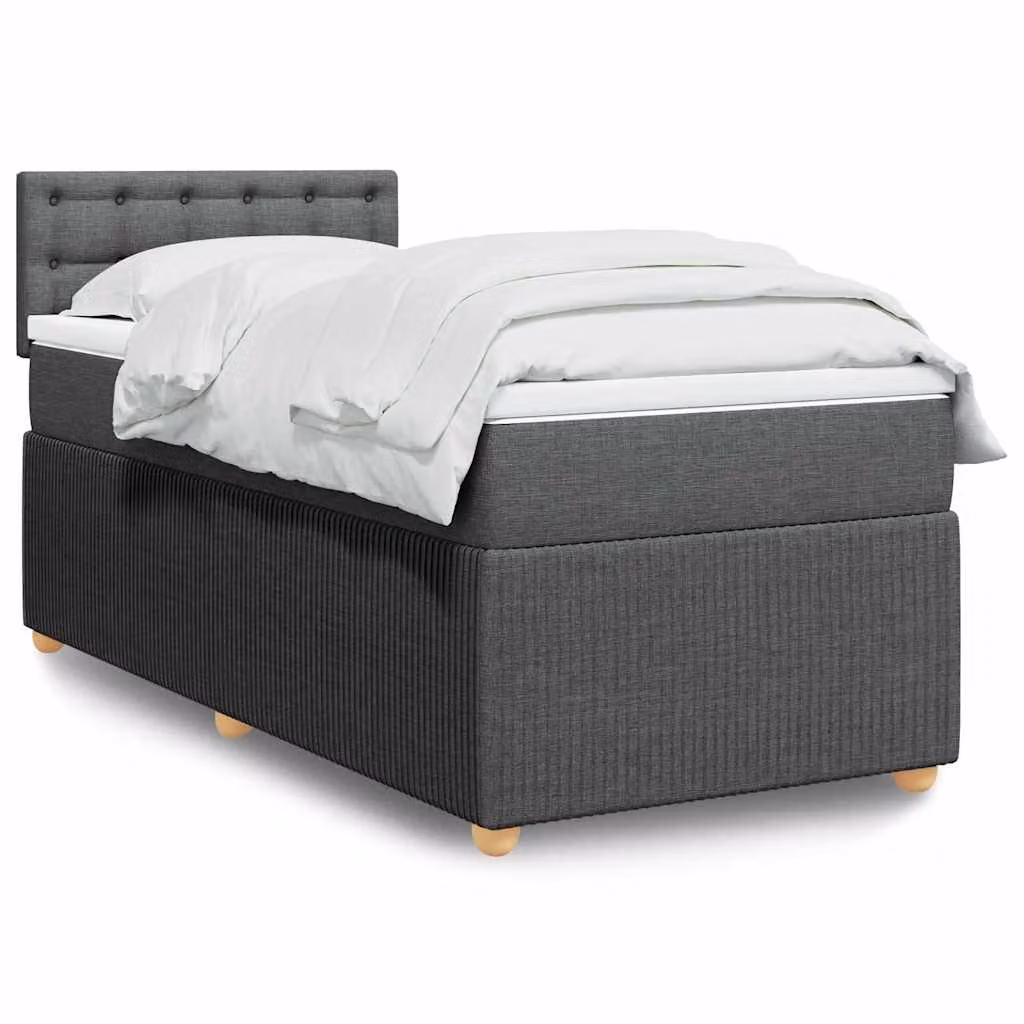 vidaXL Letto Ibrido con Materasso a Molle Insacchettate Grigio e Bianco L/P/H: 90 x 200 cm – 1