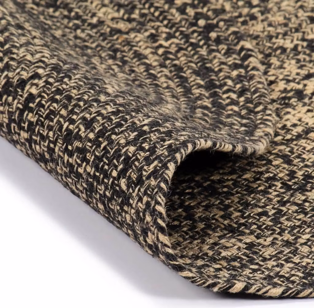Tappeto in juta fatto a mano nero e naturale 150 cm