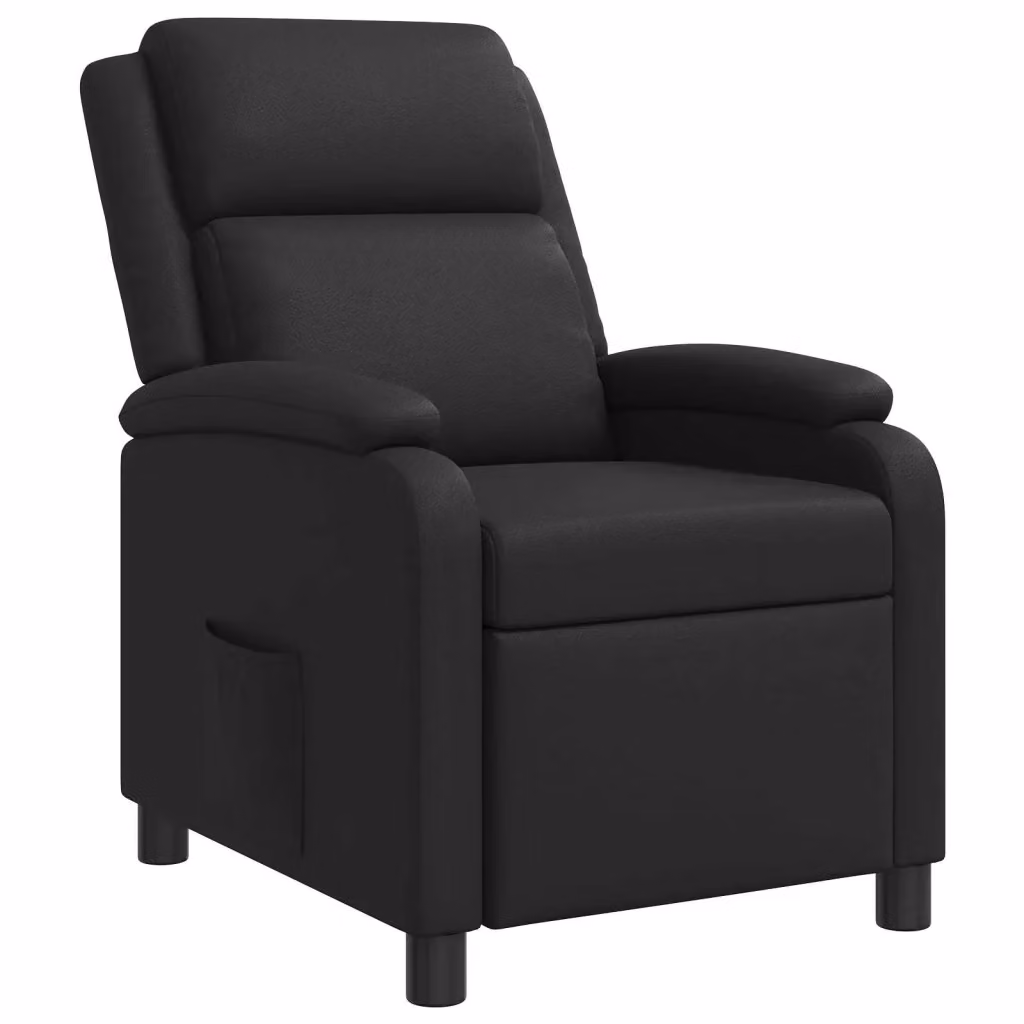 Poltrona reclinabile relax vidaXL in similpelle nera con braccioli per soggiorno e ufficio – 2