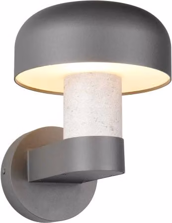 Applique da esterno Trio Lighting Fraser in alluminio e cemento, colore grigio, H 25 cm