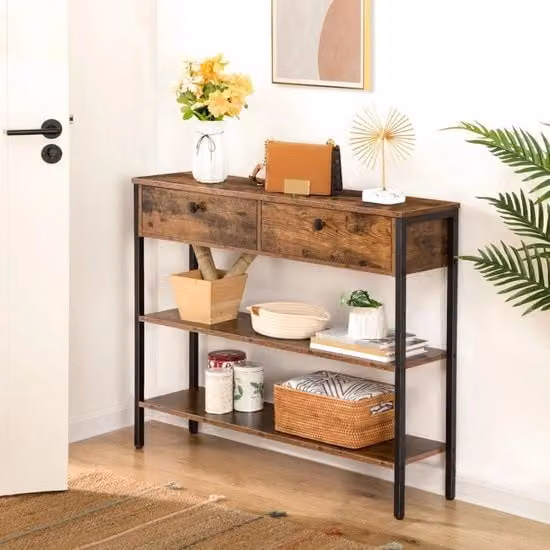 Console da tavolo con apertura - Tavolo da parete con apertura - Console da parete - 100x80x24 cm - Miele