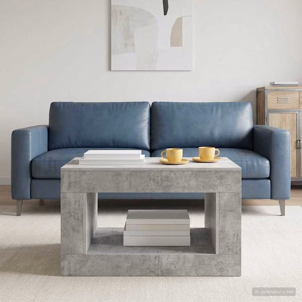 Tavolo moderno vidaXL Grigio Cemento con finitura lucida e design squadrato per soggiorno o ufficio