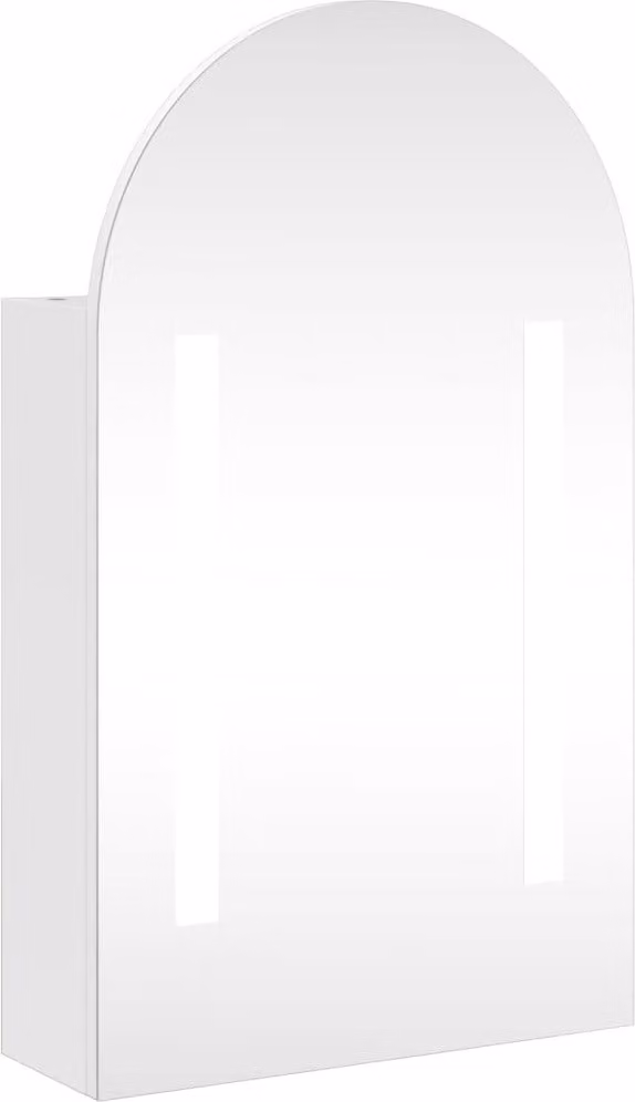 Armadietto Bagno con Specchio e LED ad Arco Bianco 42x13x70 cm