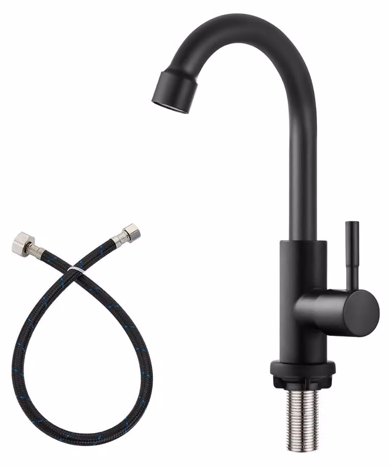 Rubinetto da cucina - Rubinetto monocomando per acqua fredda, finitura nera opaca