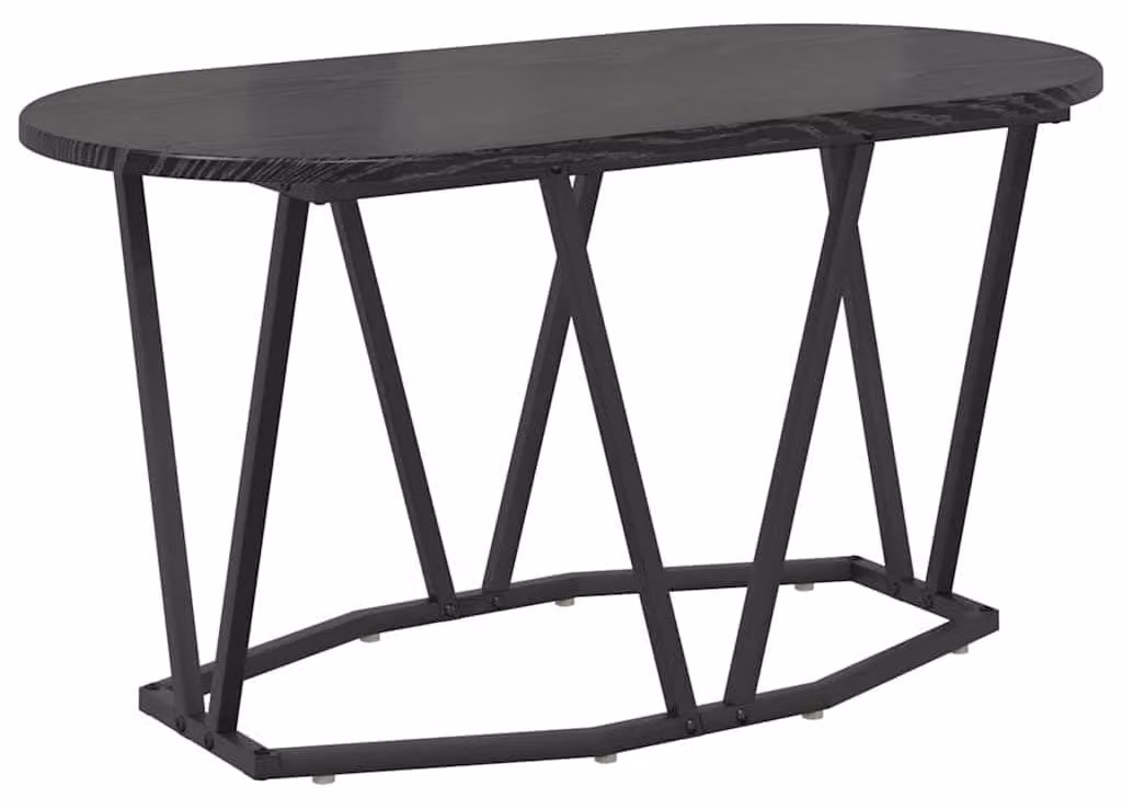 Tavolino da salotto ovale dal design moderno e industriale