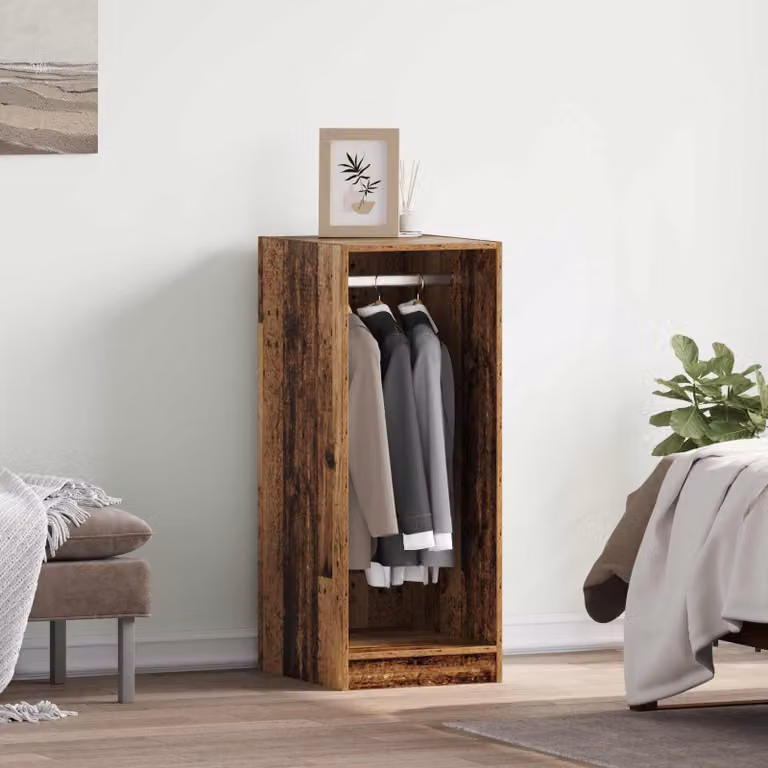 vidaXL Guardaroba moderno in legno marrone con ripiani interni e appendiabiti L/P/H: 41 x 48 x 102 cm