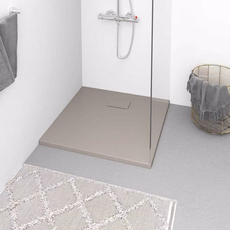 Piatto doccia quadrato vidaXL in mineral cast marrone antiscivolo 90 x 90 cm