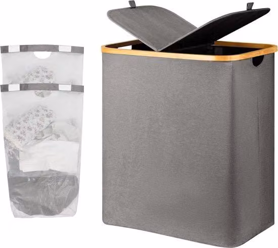 Contenitore con coperchio - 2 cassetti - ripiegabile - 140 litri - grigio scuro