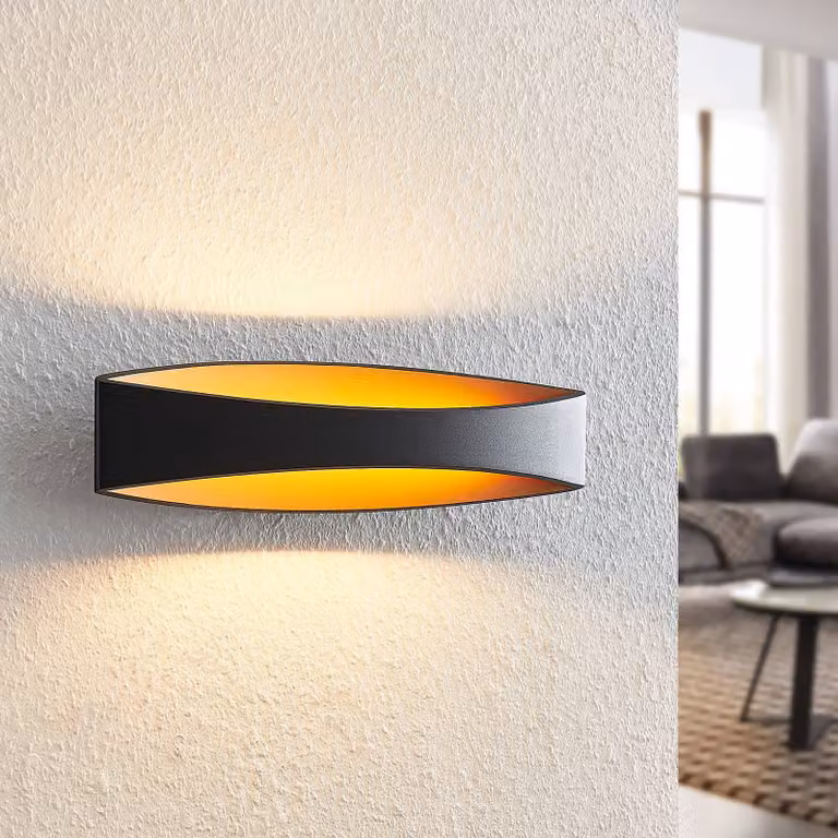 Applique da parete a LED Jelle Arcchio, Nero, Soggiorno / Sala da pranzo, Alluminio, Moderno, Applique a LED