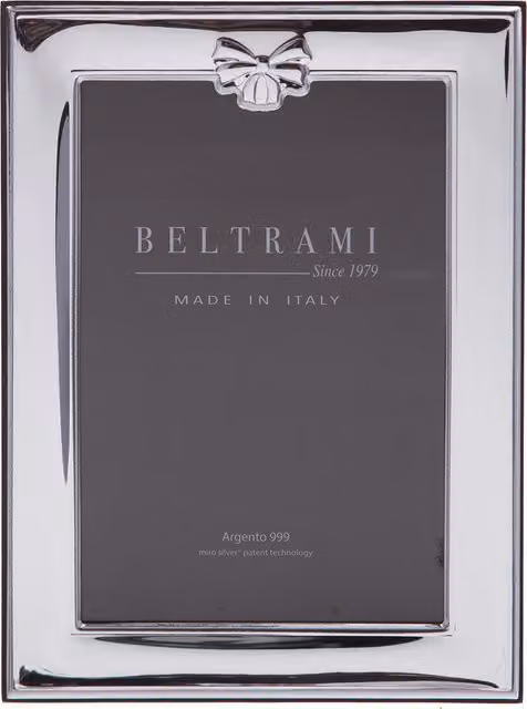 Portafoto Beltrami Miro Silver con fiocco in metallo argento per foto 10x15 cm
