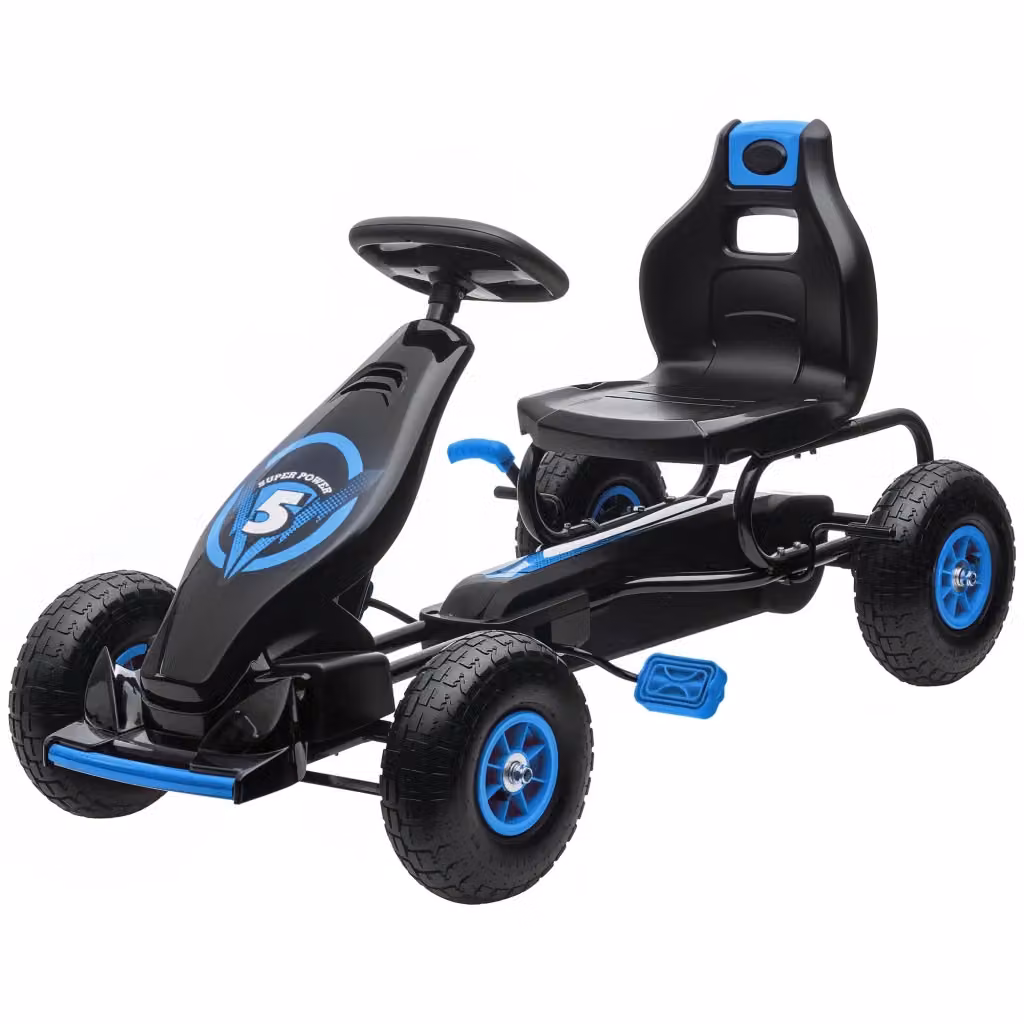 Go-Kart a Pedali XYLO per Bambini con Sedile Regolabile, Blu e Nero, L 121 x P 58 x H 61 cm – 2