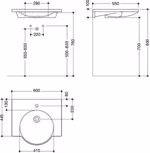 HEWI 950.11.121 Lavabo,