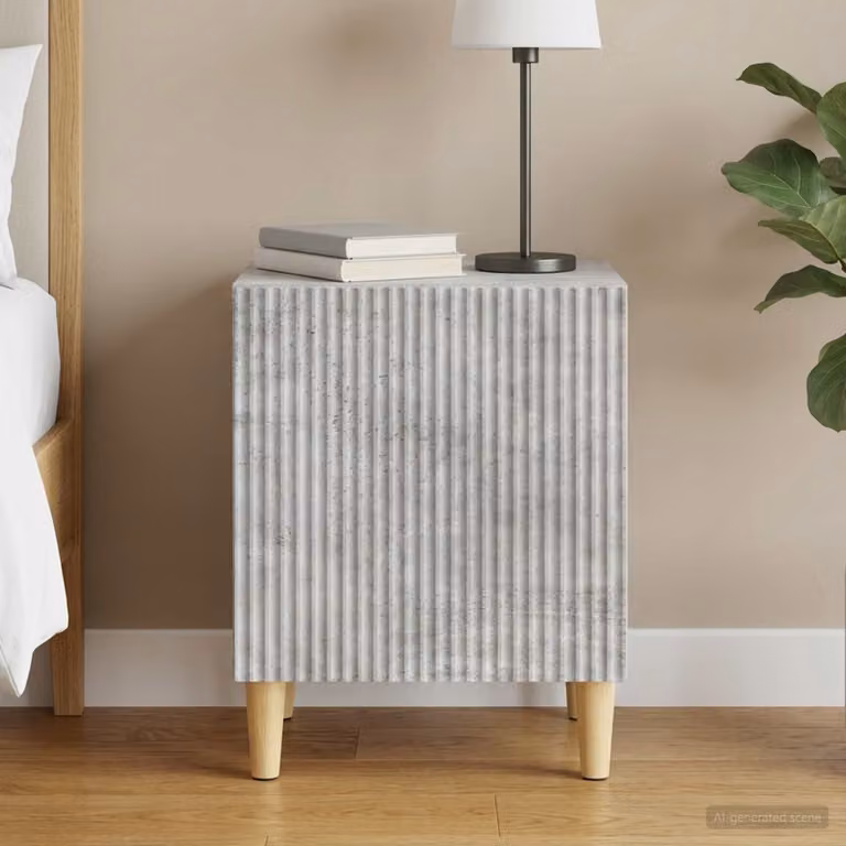 vidaXL Armadio da Notte Moderno Grigio Cemento L: 43 cm, P: 34,5 cm, H: 50 cm