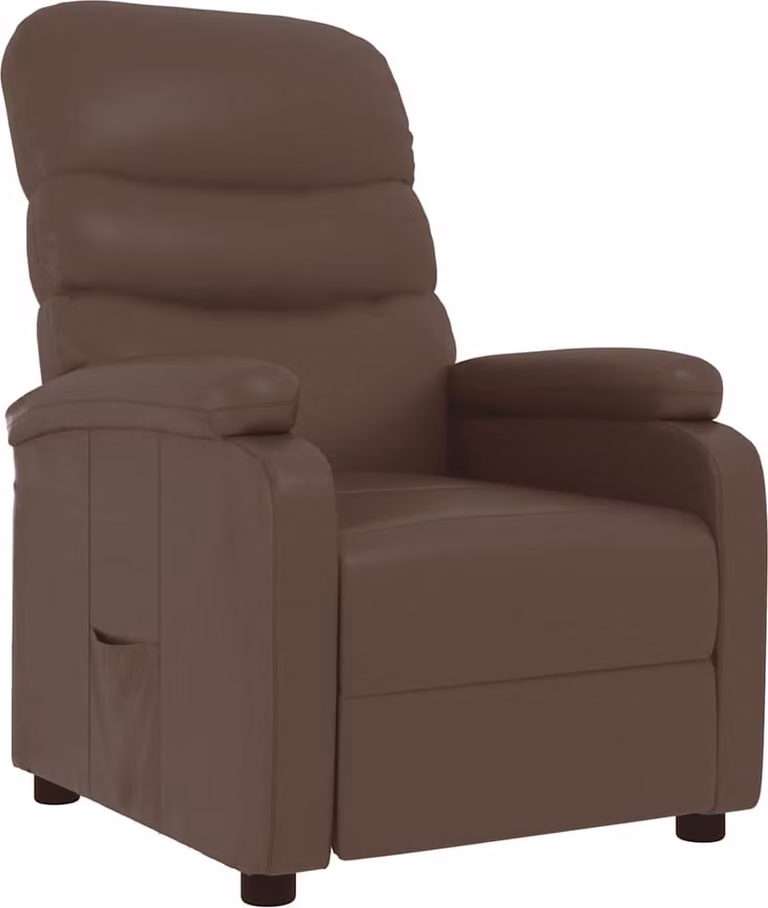 vidaXL Poltrona relax in Pelle finta marrone