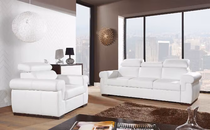 Echtleder Sofagarnitur 3+2 Sitz Modernes Sofa Couch Design Polster Garnitur Set