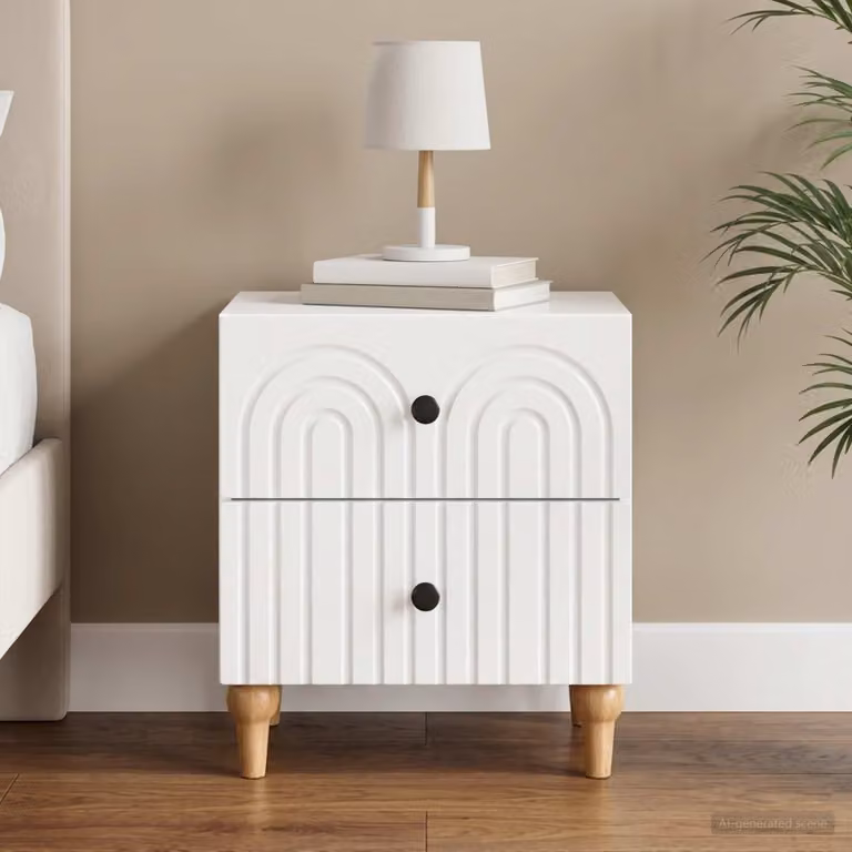 vidaXL Armadio da Notte Moderno con Cassetto Bianco Lucido L/P/H: 43 x 34,5 x 48 cm