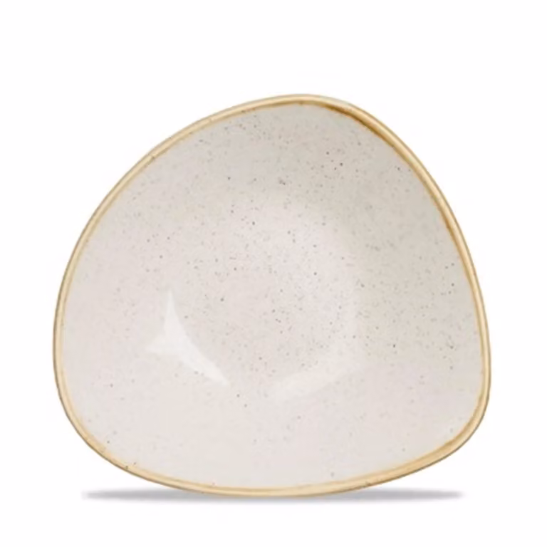 Piatto fondo triangolare in porcellana bianco stone, diam. 15cm, 12 pezzi