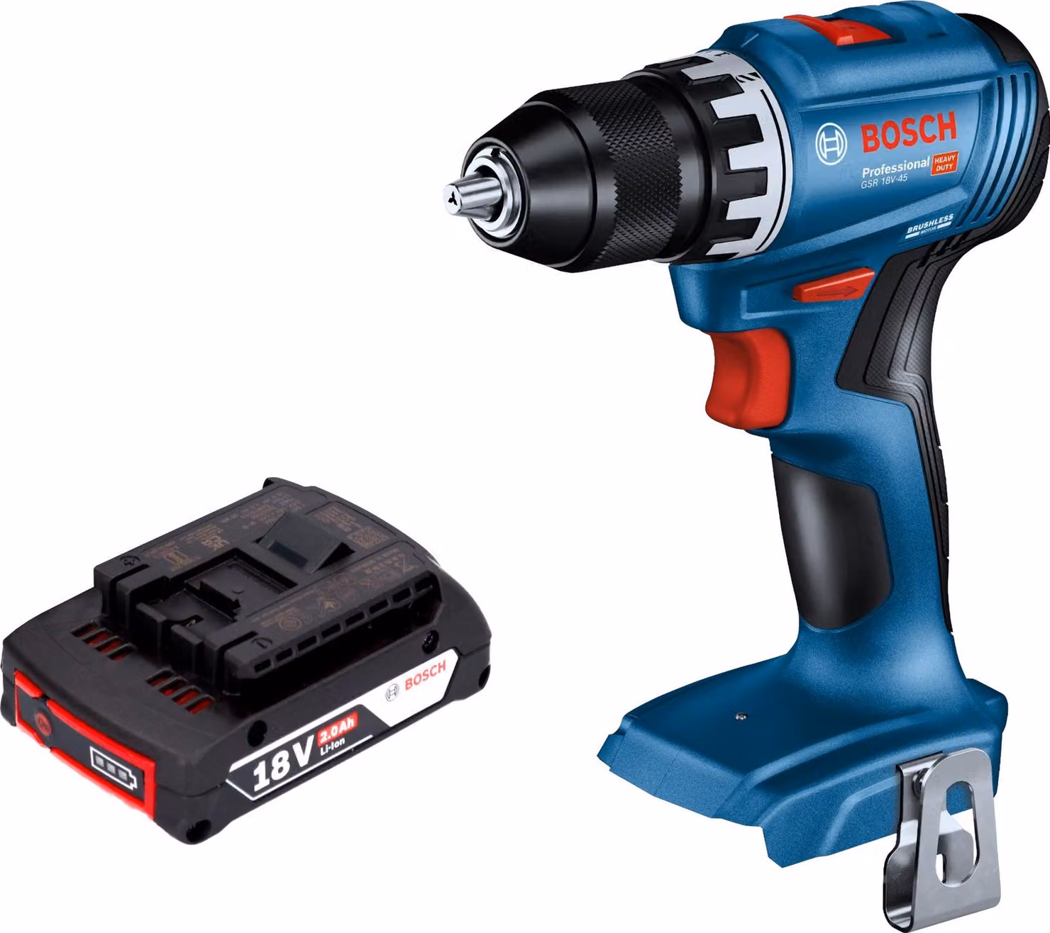 Avvitatore a percussione a batteria Bosch GSR 18V-45 Professional 18 V 45 Nm Brushless + 1x batteria 2,0 Ah - senza caricabatteria