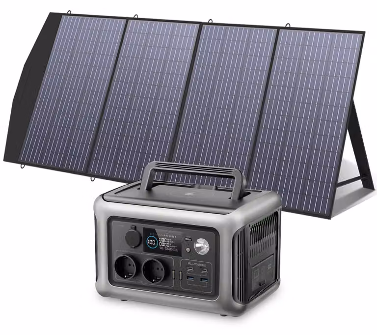 Centralina di alimentazione - Generatore - Gruppo elettrogeno - Power bank - Portatile - 600W - con pannello solare da 200W