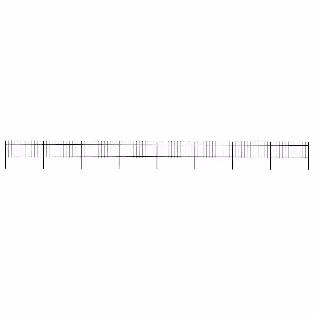 Recinzione da giardino vidaXL con punta a lancia in acciaio nero L: 130 cm, H: 17 cm