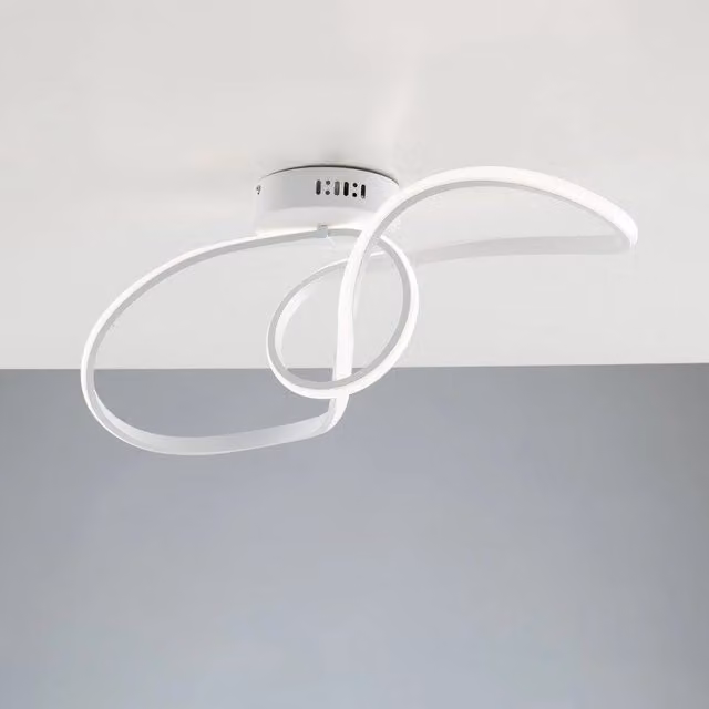 Plafoniera IPERBRIKO in metallo e alluminio bianca con LED integrato L: 68 cm, P: 24 cm, H: 24 cm