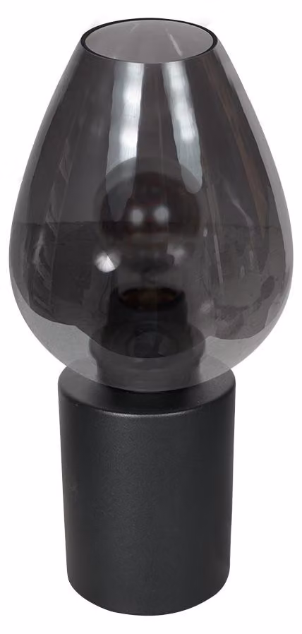 Lampada da tavolo - nero - Bloeba - vetro metallo - Ø 15cm - E27 - 4378ZW - Mexlite
