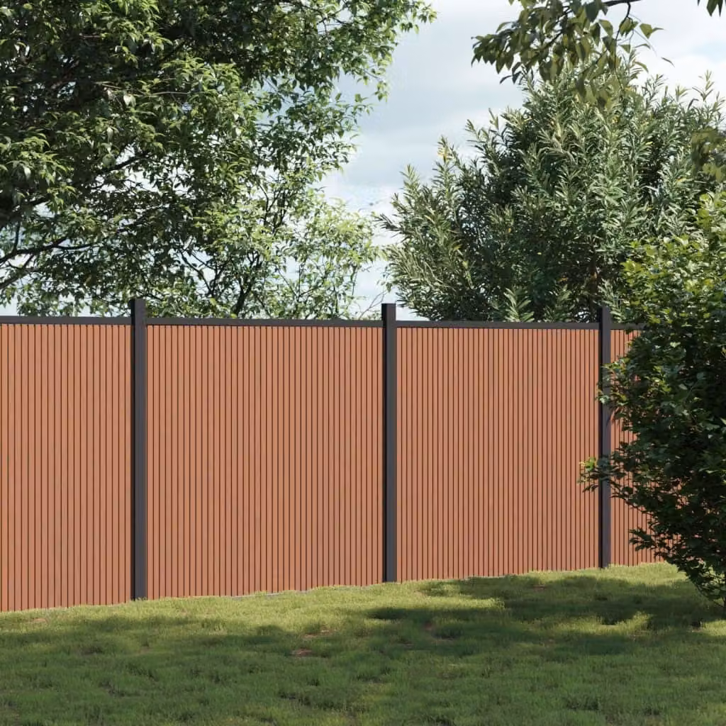 Maison Exclusive - Elemento di recinzione marrone 353x186 cm in WPC