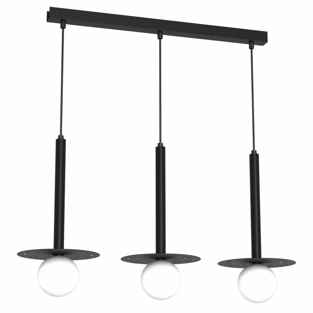Lampada a sospensione moderna, regolabile in altezza, con tre sfere bianche, modello Futura 3xG9, 7W, marca Milagro