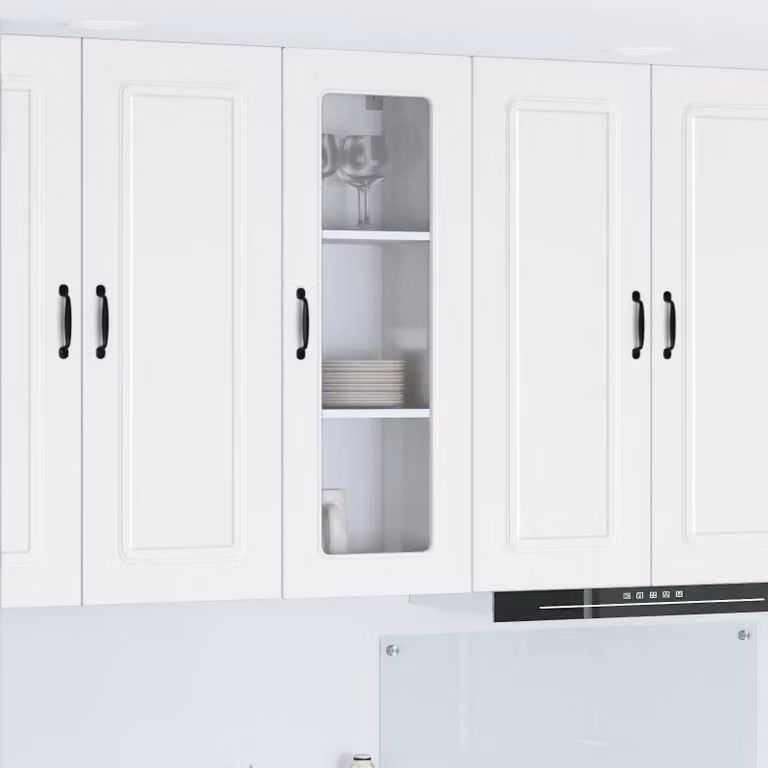 Pensile da cucina moderno vidaXL Kalmar bianco con ante a battente e ripiani interni L/P/H: 40 x 31 x 100 cm