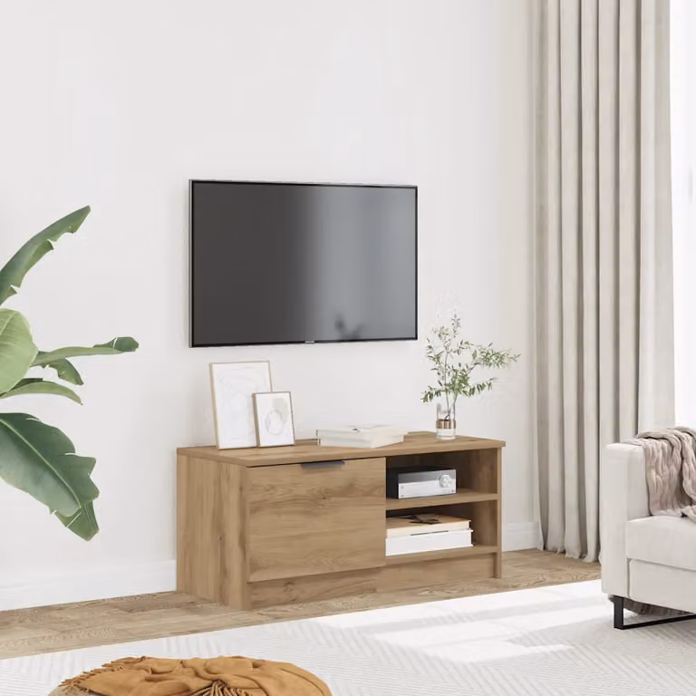 Mobile Porta TV Moderno vidaXL in Rovere Marrone, L 80 cm x P 35 cm x H 36,5 cm