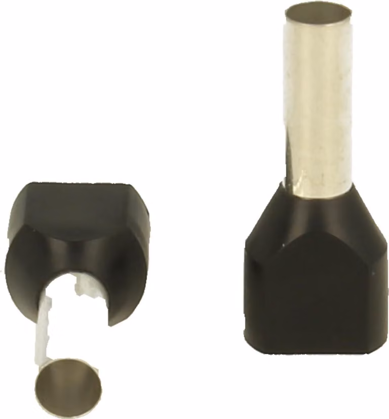 Guaine terminali isolate a due estremità, dimensione N, codifica a colori WE, sezione 2x 6mm², colore nero - 1 pezzo