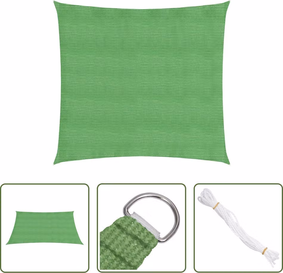 Tenda da sole The Living Store 160 g/m² verde chiaro 2x2,5 m HDPE
