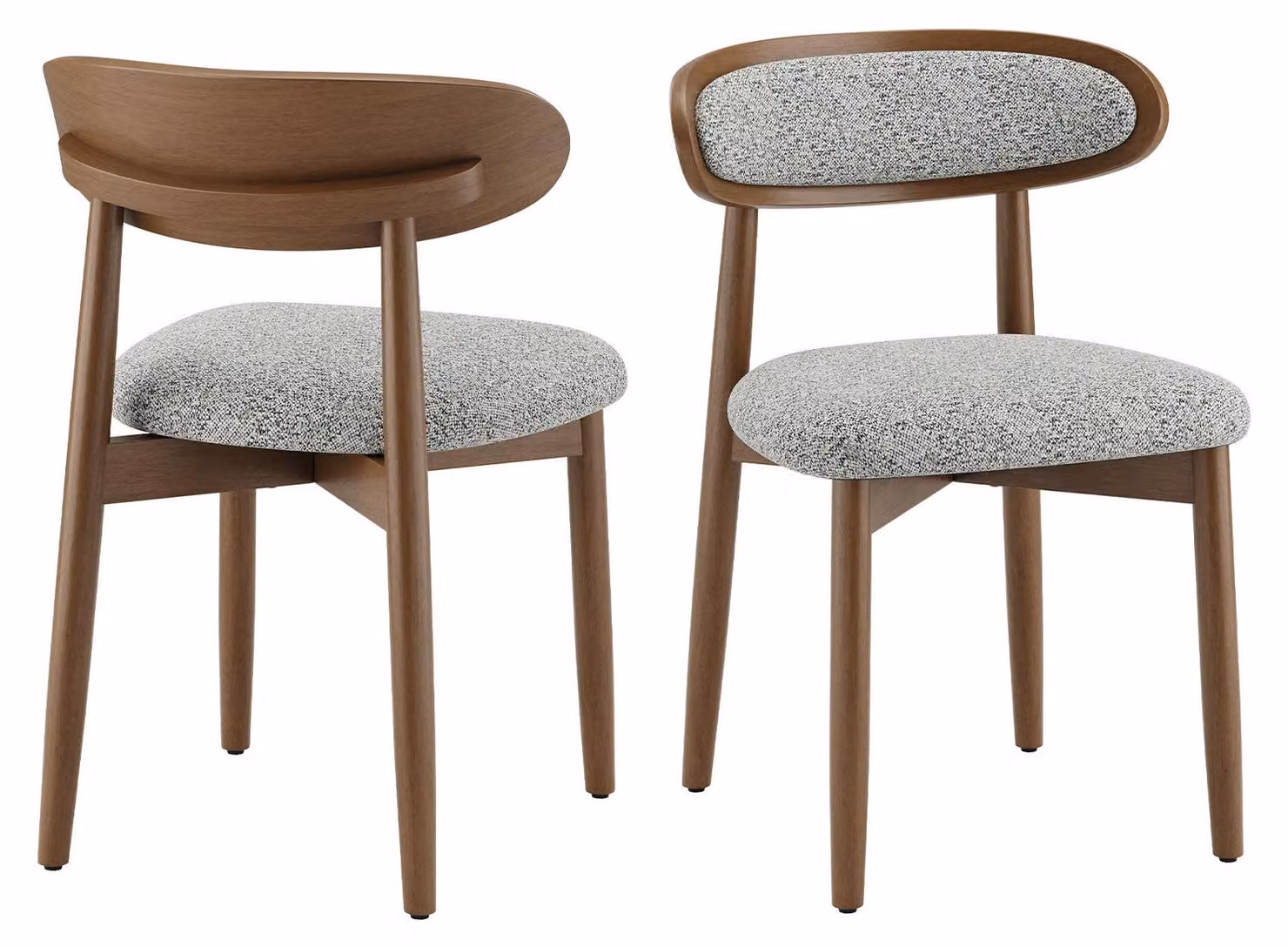 Set di 2 sedie da pranzo in legno massello, stile scandinavo, con schienale ergonomico e seduta imbottita, confortevoli e con supporto lombare