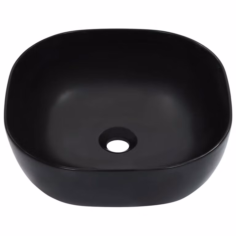 Lavandino 42,5x42,5x14,5 cm in Vetroceramica Nero