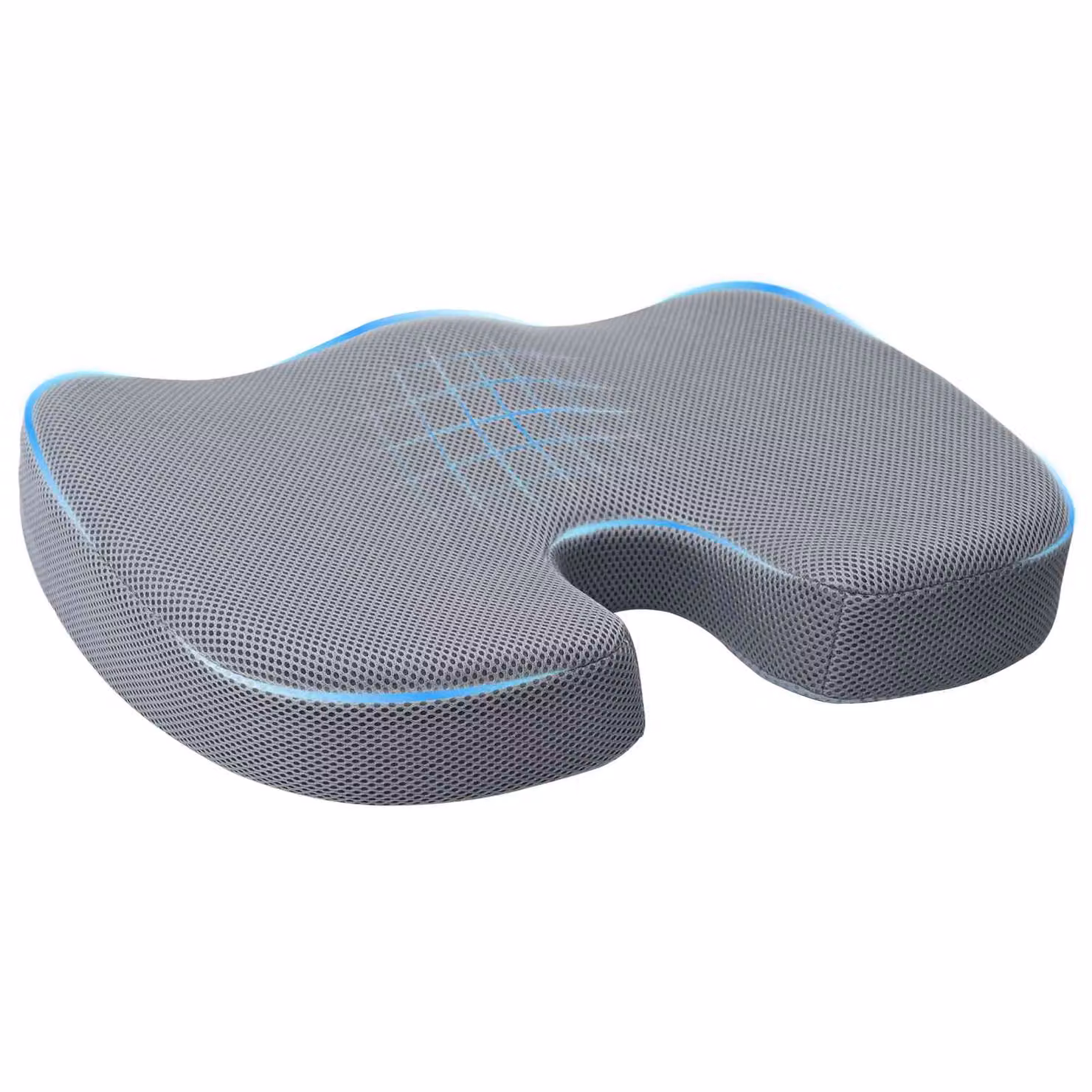 Cuscino per la seduta ergonomico in memory foam vidaXL, Grigio, L 47 cm x P 37 cm x H 8 cm
