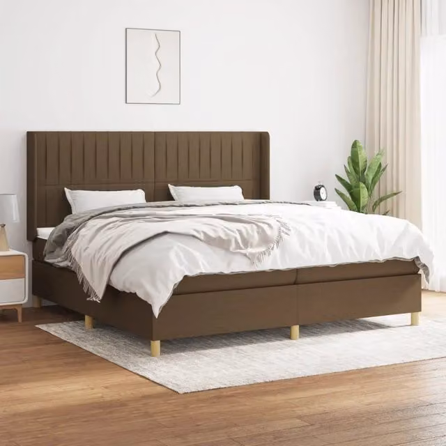 Letto Ibrido con Giroletto a Molle e Materasso vidaXL, Marrone e Bianco, L/P/H: 200 x 200 x 25 cm – 1