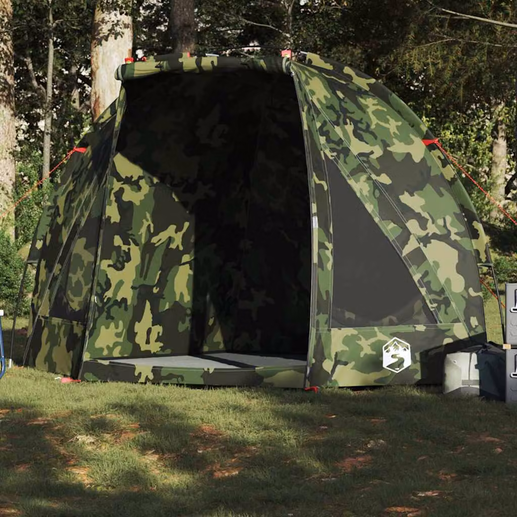 vidaXL Tenda da Pesca Mimetica Impermeabile Multicolore in Poliestere L/P/H: 210 x 170 x 125 cm