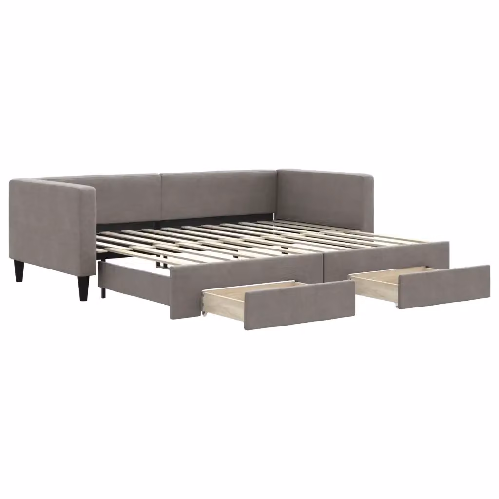 Divano Letto Moderno vidaXL in Tessuto Grigio e Beige per Soggiorno e Camera da Letto – 2
