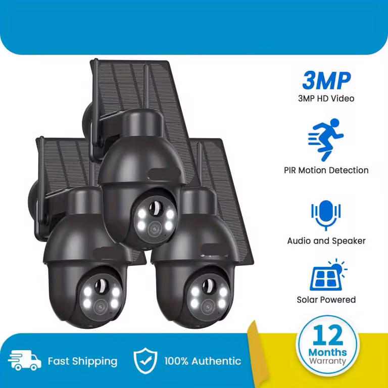 Telecamera di sicurezza wireless - Telecamera Wi-Fi - Telecamera da 3MP - Telecamera con visione notturna - Telecamera con rotazione a 360°