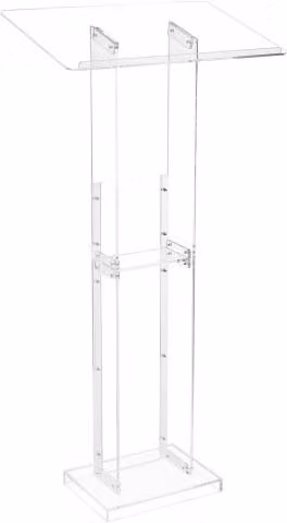 VEVOR Supporto per Podio Professionale con Superficie di Lettura e Ripiano Portaoggetti, Trasparente, L: 60 cm, P: 40 cm