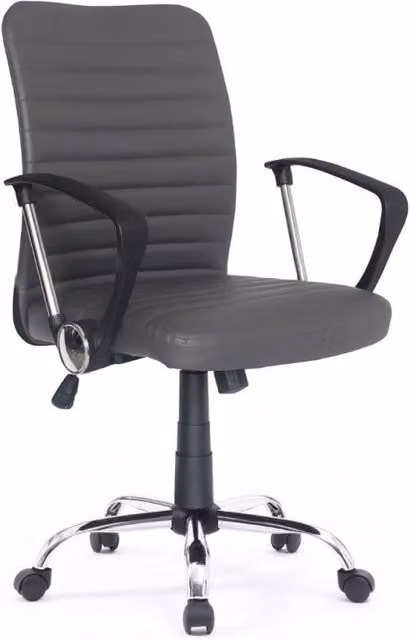 Poltrona da ufficio ergonomica Effezeta Italia Asgar in ecopelle tortora con base cromata e ruote