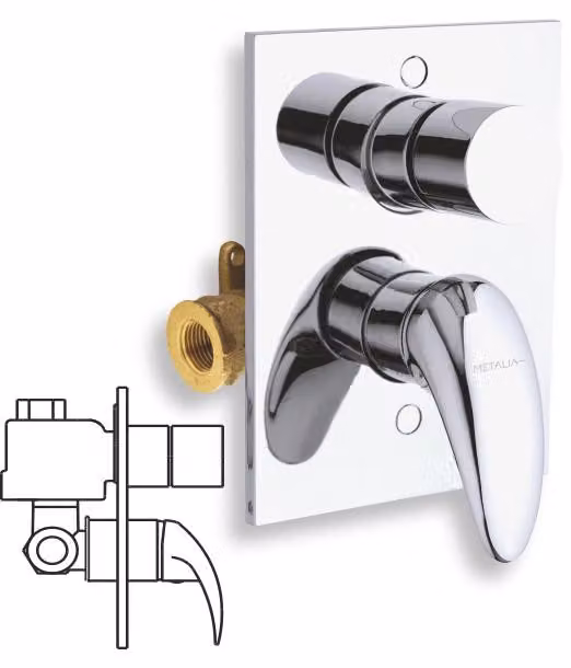 Miscelatore doccia Novaservis Bath con deviatore Metalia 55 cromato