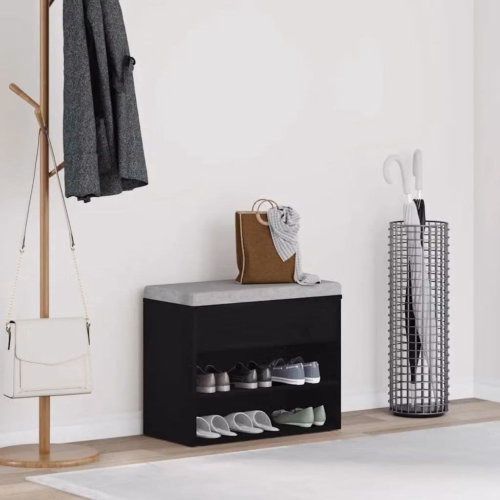 vidaXL Panca porta scarpe in legno MDF per ingresso, L 60 x P 30 x H 45 cm