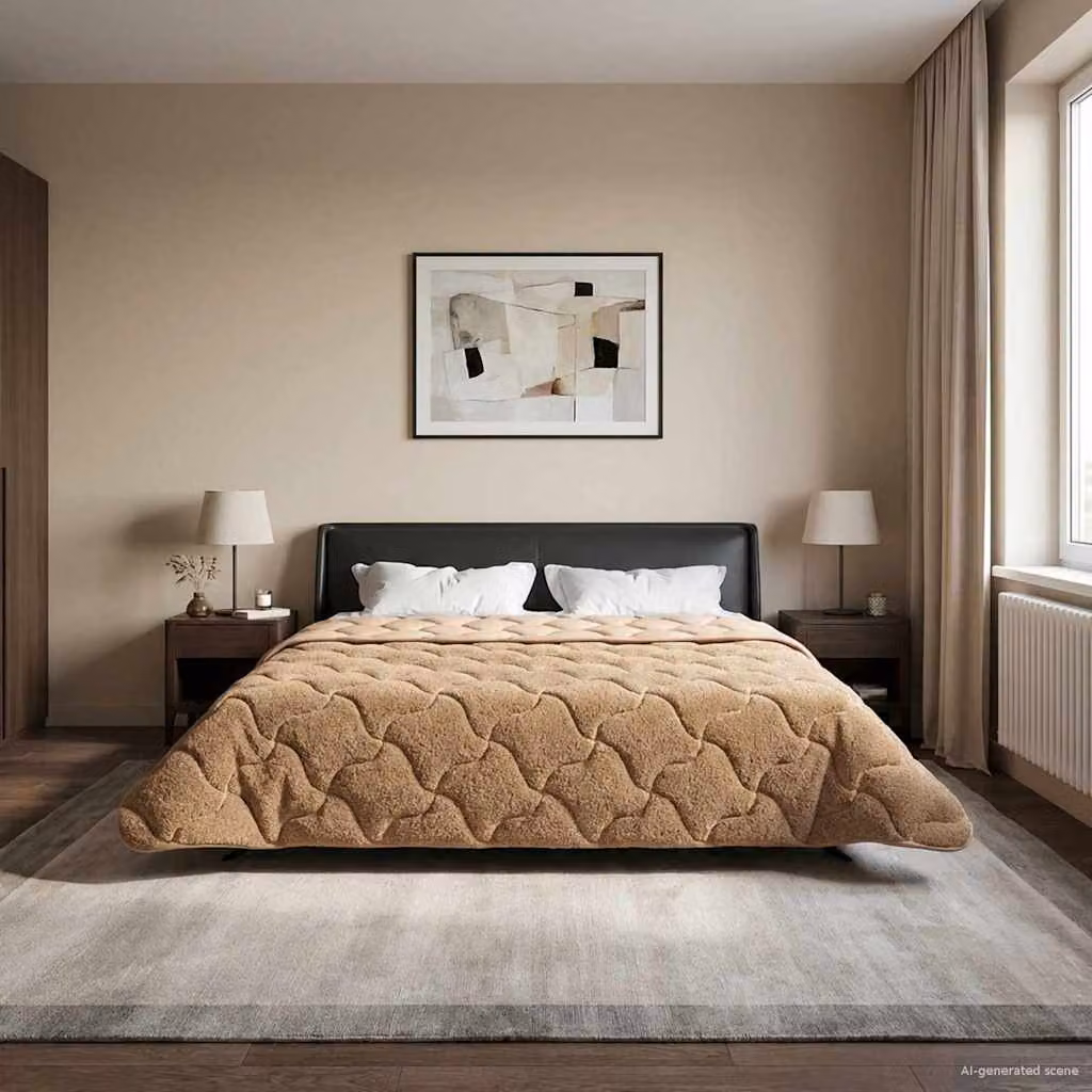 Piumino Letto Estivo vidaXL in Microfibra Traspirante e Reversibile, Tortora, 200 x 220 cm