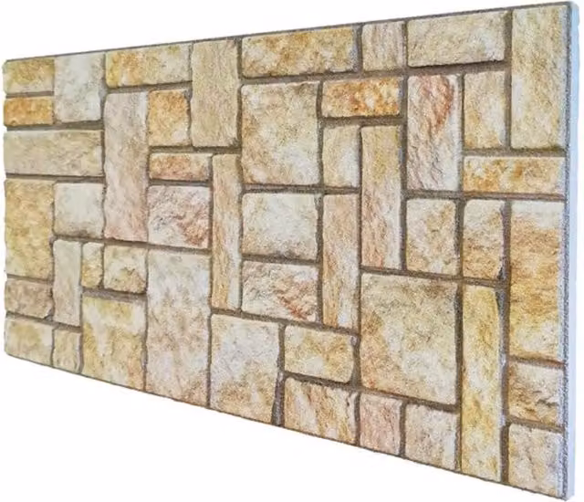 Set di 10 pannelli Saturnia Stone in finta pietra in EPS resinato, copre 5 mq, L: 100 cm, P: 50 cm, Spessore: 2 cm – 1
