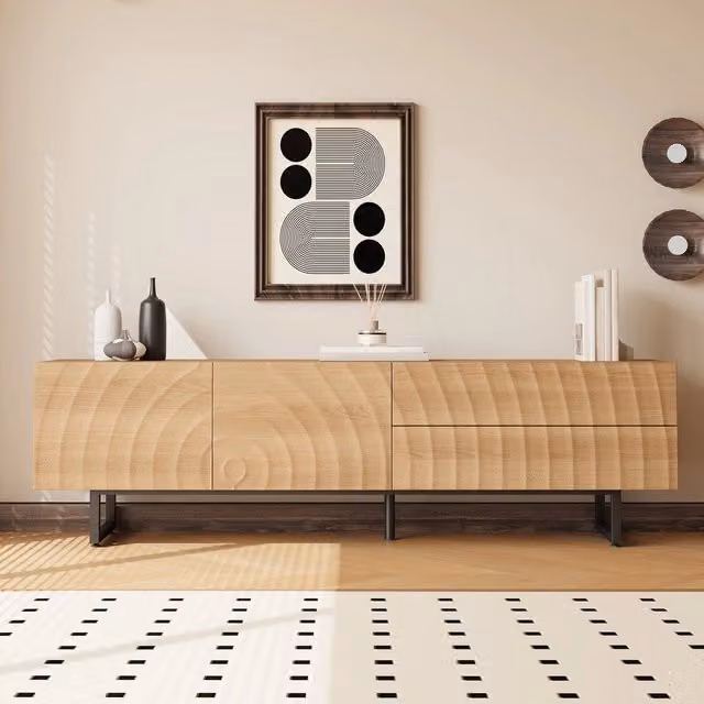 Mobile TV ¨C Minimal ¨C 180x38x51,5cm design truciolato texture 3D per soggiorno