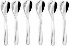 Set di 6 cucchiaini da caffè Eme in acciaio inox 18/10 color argento lucido, lunghezza: 14,5 cm