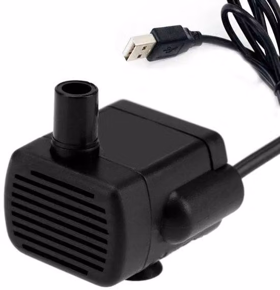 Pompa per acquario USB, modello piccolo - 200 L/H - Colore nero - Pompa per fontane, adatta per acquari e stagni - Ideale per giardini e decorazioni